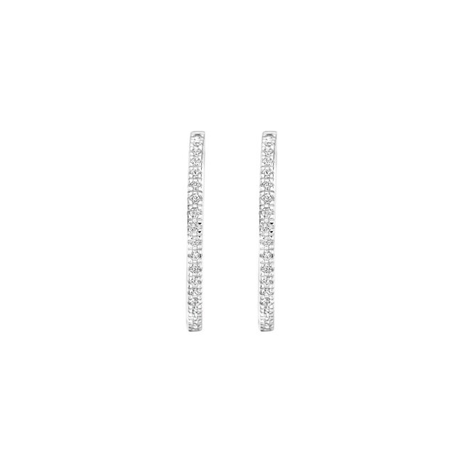 Blush Blush Oorringen 7306WZI 14k Witgoud met Zirkonia 1.5mm x 20mm