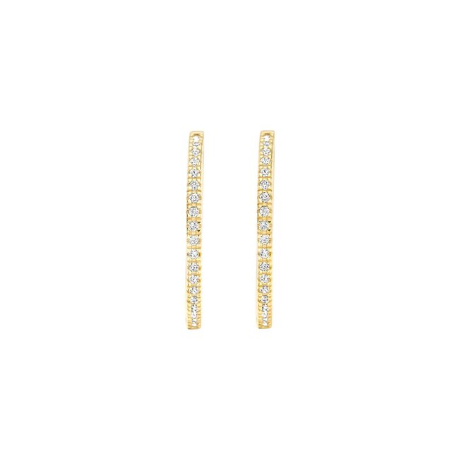 Blush Blush Oorbellen 7306YZI 14k Geelgouden met Zirkonia 1.5mm x 20mm