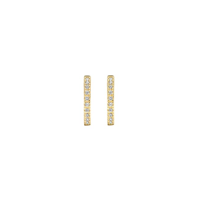 Blush Blush Oorbellen 7307YZI 14k Geelgoud Oorringen Gezet met Zirkonia 1.5mm x 11,5mm