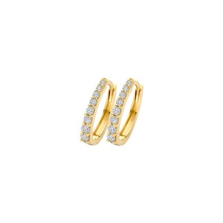 Blush Blush Oorbellen 7341YZI Ovaal 14k Geelgoud met Zirkonia 1.9mm x 13.7mm