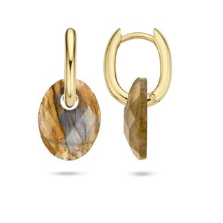 Blush Blush Oorbedels 810LABO Medium Groen Labradorite Ovaal 13mm x 20mm
