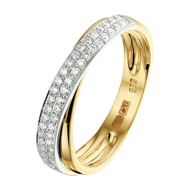 The House Of Blinckers THOB Ring 42.07585 14k Bi-color Fantasie met 0.29crt H SI Diamant Maat 18