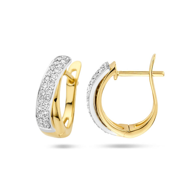 The House Of Blinckers THOB Oorbellen 42.07578 14k Bi-color Goud Fantasie met 0.33crt H SI Diamant 15.5mm x 4mm