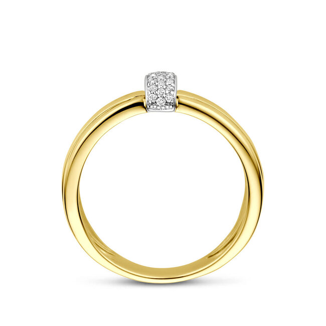 The House Of Blinckers THOB Ring 42.09108 14k Bi Color Fantasie met 0.08crt H SI Diamant Maat 56