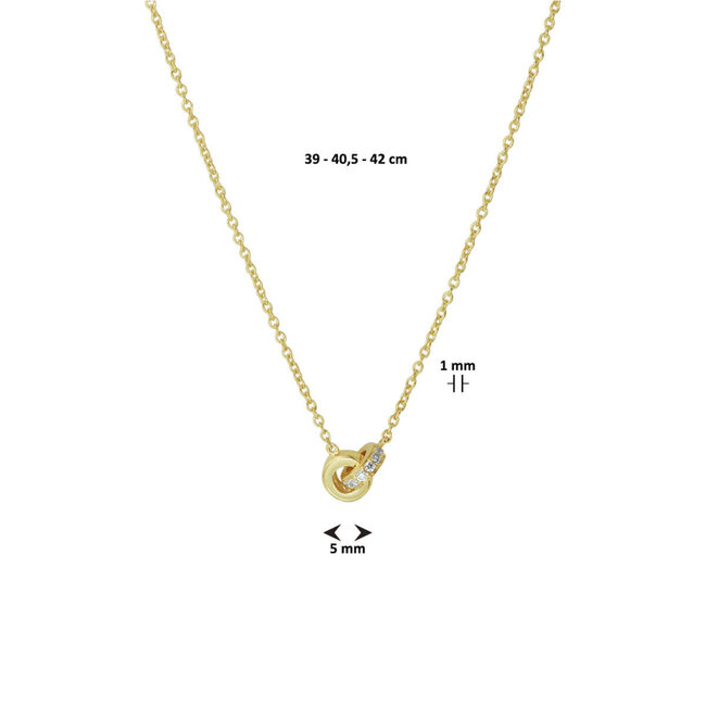 The House Of Blinckers THOB Collier 40.22406 14k Geelgoud Ring met diamant 0,05crt H SI Diamant 5 x 2mm 39 - 42cm