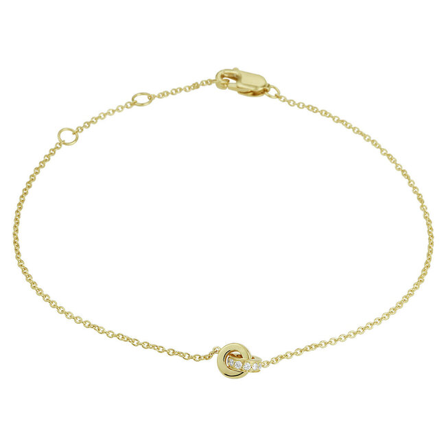 The House Of Blinckers THOB Armband 40.22405 14k Geelgoud Circle met 0.05crt H SI Diamant 5 x 2mm 15 - 18cm