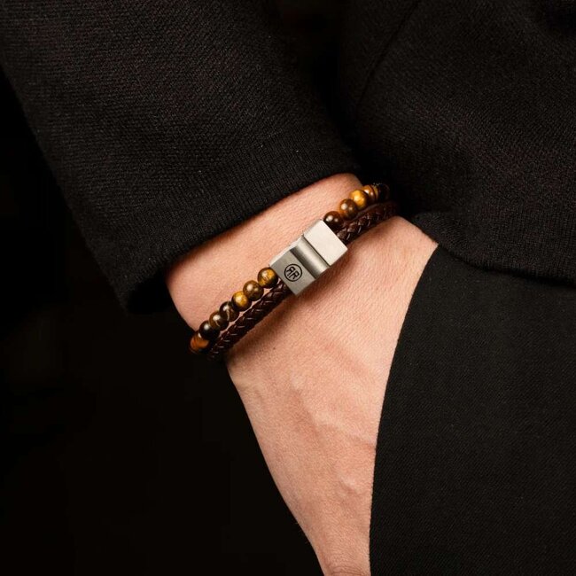 Rebel & Rose Rebel&Rose Armband RR-M0058-S-M Full Metal Combo 12mm Tiger Lily Maat M