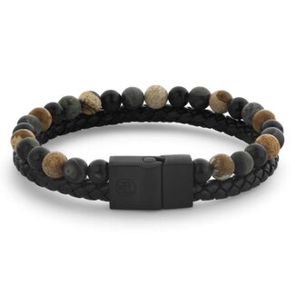 Rebel & Rose Rebel&Rose Armband RR-M0059-B-L Full Metal Combo 12mm Autumn Storm Maat L