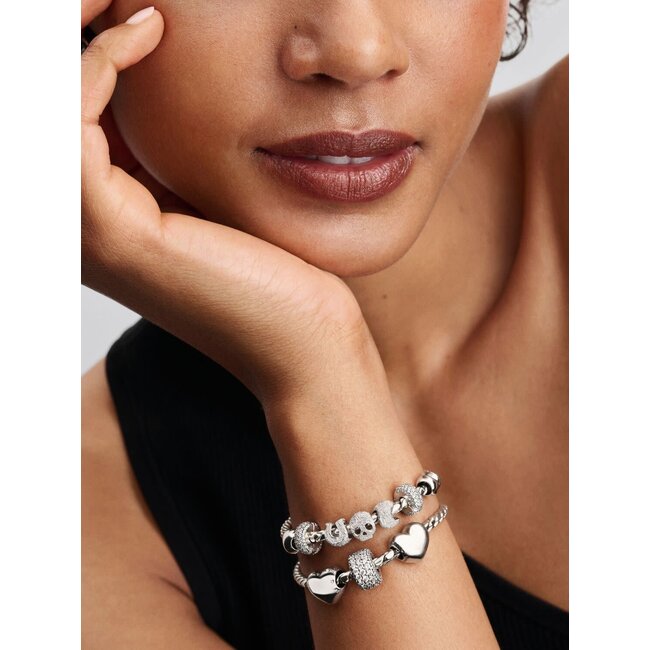 Pandora Pandora Bedel 794054C00 Zilver Getextureerde Mini Maan