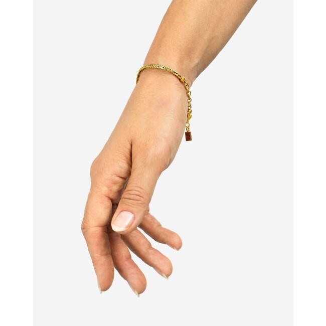 Buddha to Buddha Buddha to Buddha Armband 913GV C-E Barbara Zilver met Geelgouden Plating Maat C-E