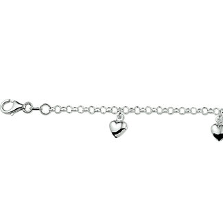 Blinckers Jewellery Huiscollectie BJ Armband 13.21791 Zilver met Hartjes 15cm