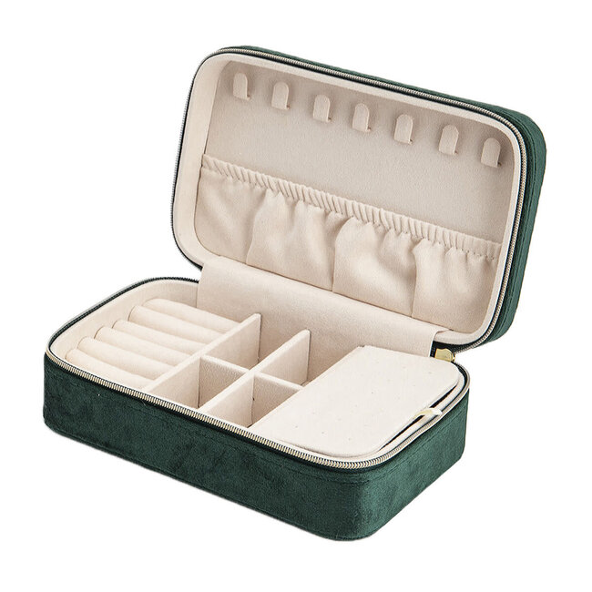 Blinckers Jewellery Huiscollectie BJ Sieradenbox 95.00090 Groen Velvet 6 x 11x 18cm