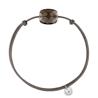 Morganne Bello Morganno Bello Armband 1015X47A120 Taupe Cord Smokey Quartz Cushion