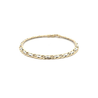 Monzario Monzario armband 899-A 14k Bi-Color Goud Fantasieschakel 4.8mm 19.5cm