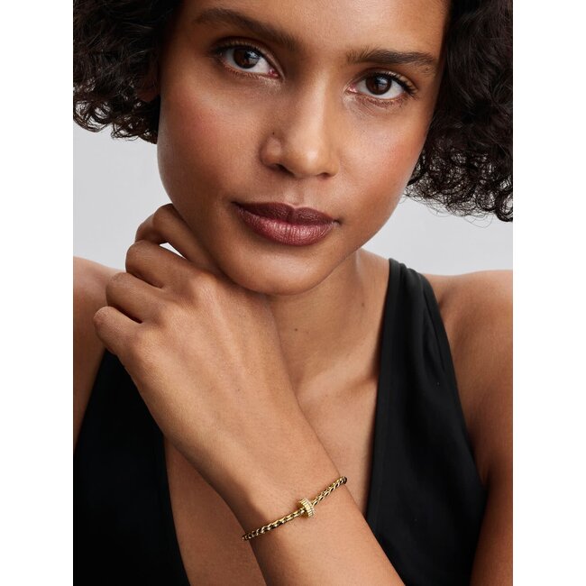 Pandora Pandora Bedel 764078C01 Zilver 14k Geelgouden Plating met Zirkonia