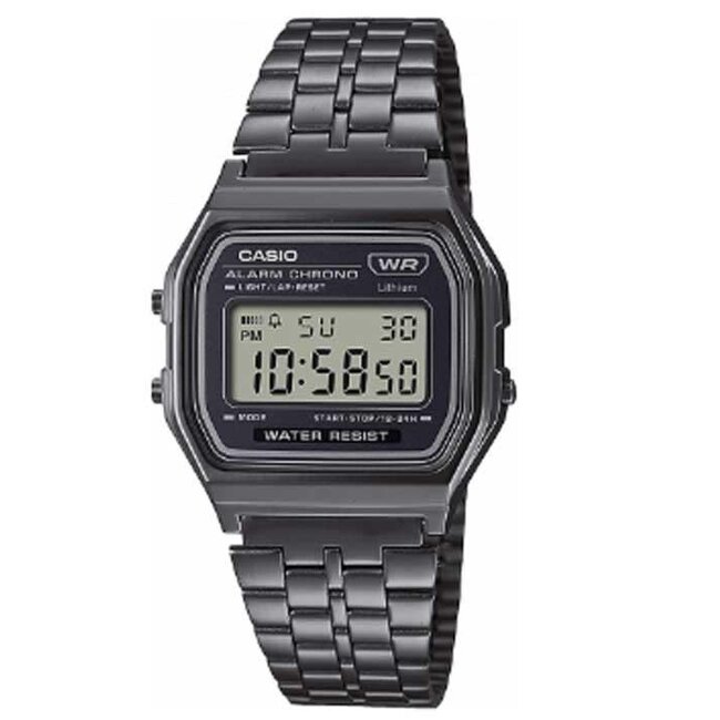 Casio G-Shock Casio Horloge A158WETB-1AEF Staal Digitaal met Grijze Wijzerplaat