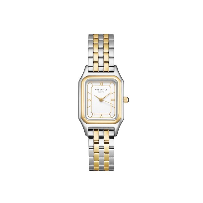 Rosefield Rosefield Horloge OCWDSD-OC03 Ivy White Gold Roman Staal Bi-Color Quartz en Witte Wijzerplaat 25-30mm