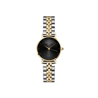 Rosefield Rosefield Horloge SEBDSG-SE04 Small Edit Black Staal Bi-Color Quartz met Zwarte Wijzerplaat 26mm