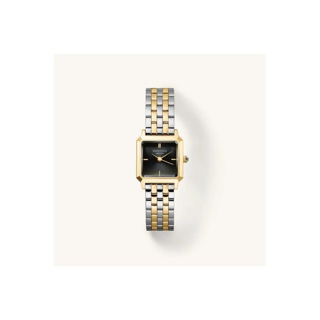 Rosefield Rosefield Horloge BBDSG-B07 Boxelle Black Sunray Quartz Staal Bi-Color met Zwarte Wijzerplaat 19.7mm