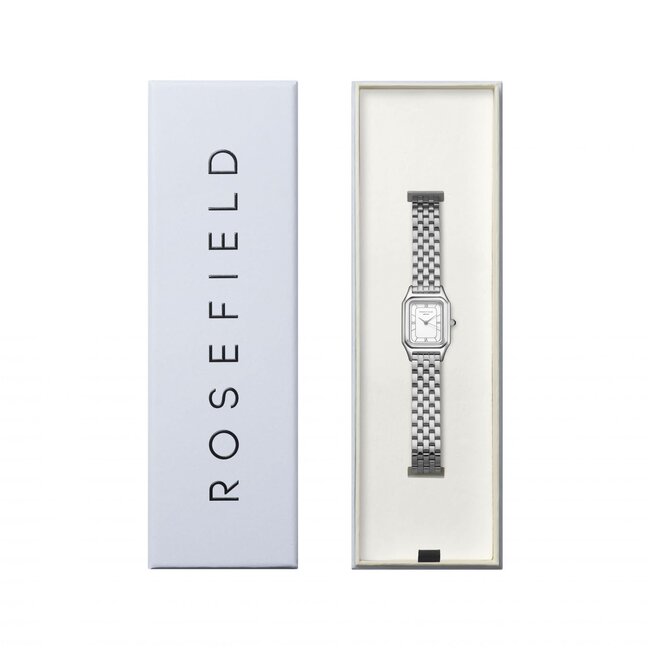 Rosefield Rosefield Horloge OCWSSS-OC02 Ivy White Silver Roman Quartz Staal met Witte Wijzerplaat 21-26mm