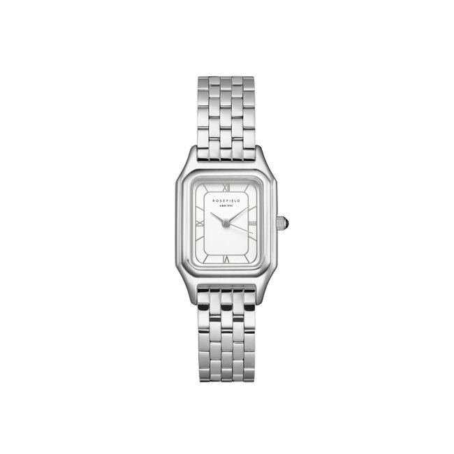 Rosefield Rosefield Horloge OCWSSS-OC02 Ivy White Silver Roman Quartz Staal met Witte Wijzerplaat 21-26mm