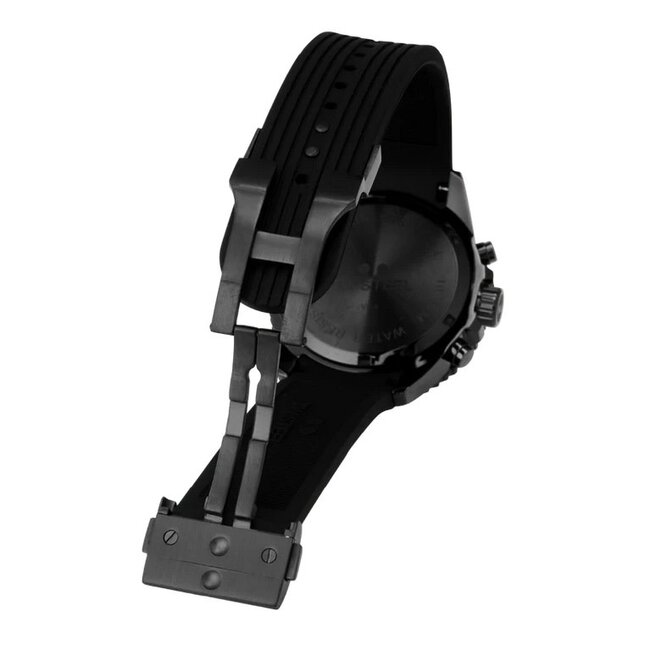 TW Steel TW Steel Horloge VA4 Staal met Zwarte Coating Quartz Swiss Made Chronograaf met Rubbere Horlogeband 42mm