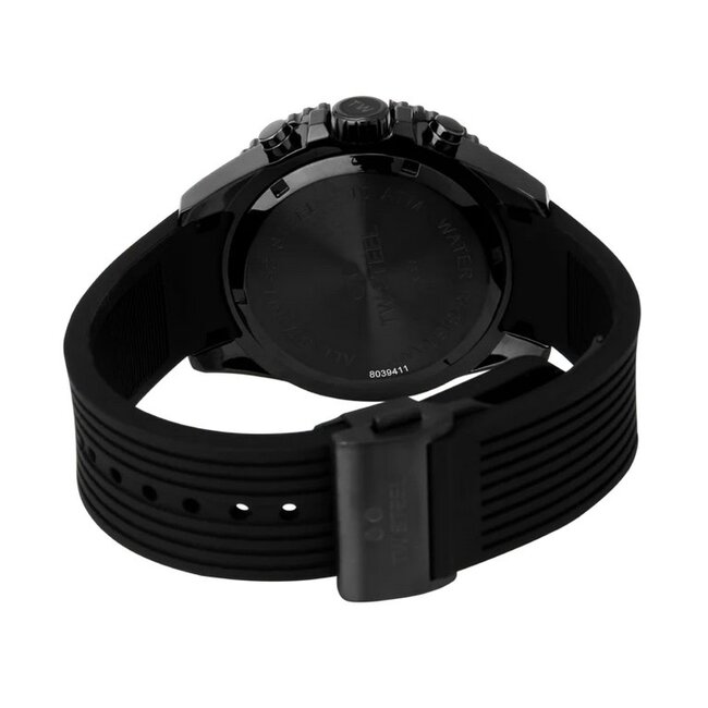 TW Steel TW Steel Horloge VA4 Staal met Zwarte Coating Quartz Swiss Made Chronograaf met Rubbere Horlogeband 42mm