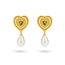24KAE 24Kae Oorbellen 424131Y Zilver met Geelgouden Plating Hart met Parel