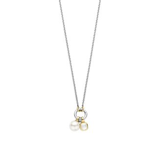Ti Sento Milano Ti Sento Collier 34114YP/42 Zilver Bi-color met Parel Maat 38-48cm