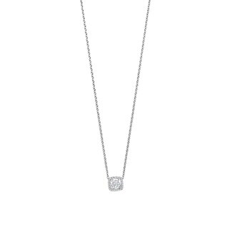 Ti Sento Milano Ti Sento Collier 34104ZI/42 Zilver met Vierkant Hanger met Zirkonia 38-48cm
