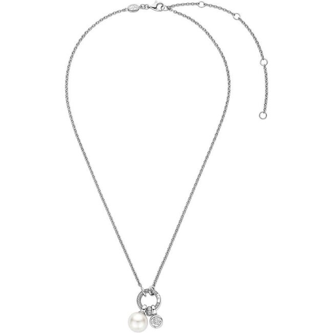 Ti Sento Milano Ti Sento Collier 34113PW/42 Zilver Anker met Parel Hanger en Zirkonia 38-48cm