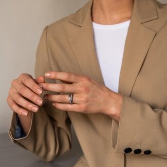 Ti Sento Milano Ti Sento Ring 12022ZI/58 ZIlver Kruisend met Zirkonia Maat 58