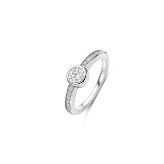 Ti Sento Milano Ti Sento Ring 12390ZI/56 Zilver Pave met Briljant Geslepen Stenen Maat 56