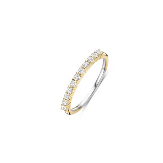 Ti Sento Milano Ti Sento Ring 12382ZY/54 Zilver met 14k Geelgouden Plating met Zirkonia Maat 54