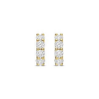 Ti Sento Milano Ti Sento Oorbellen 78023ZY Zilver met 14k Geelgouden Plating met Zirkonia