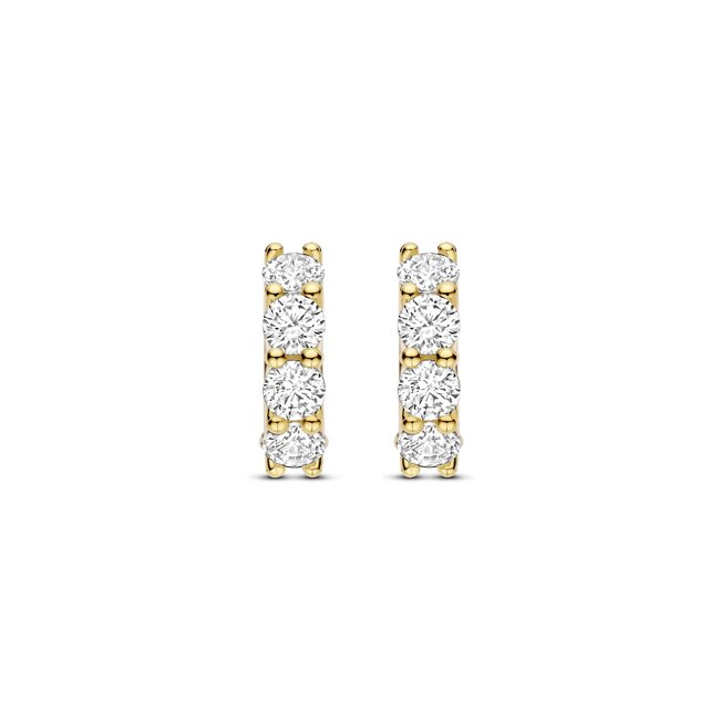 Ti Sento Milano Ti Sento Oorbellen 78023ZY Zilver met 14k Geelgouden Plating met Zirkonia