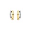Ti Sento Milano Ti Sento Oorbellen 78035ZY Zilver met 14k Geelgouden Plating Dubbele Oorstekers met Zirkonia