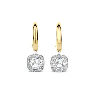 Ti Sento Milano Ti Sento Oorbellen 78030ZY Zilver met 14k Geelgouden Plating met Steen en Zirkonia