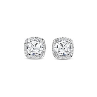 Ti Sento Milano Ti Sento Oorbellen 78029ZI Zilver Vierkante Oorstekers met Zirkonia