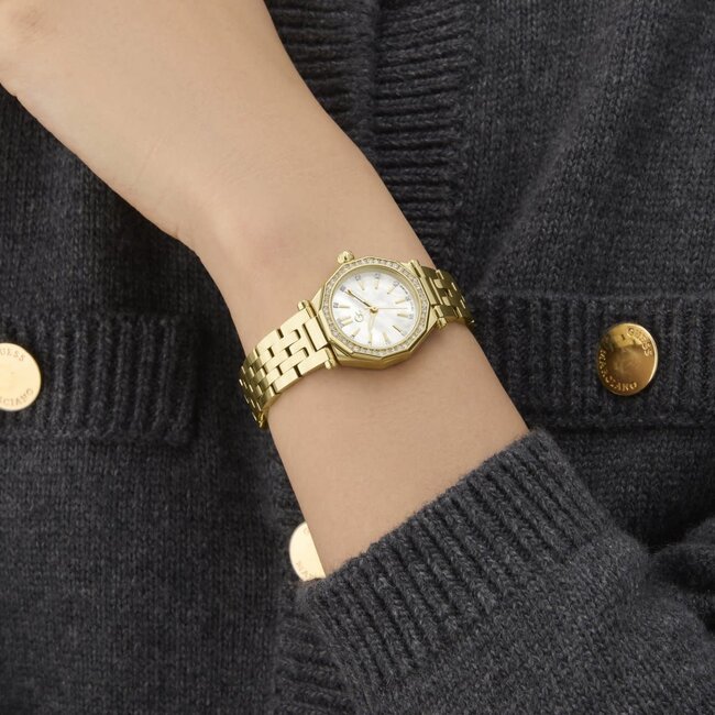 GC GC Horloge Z54005L9 Gleam Mini Staal met Geelgouden Plating Quartz Swiss Made met Zirkonia 25mm