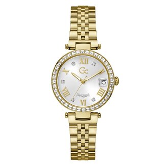 GC GC Horloge Z01022L6 Flair Crystal Staal met Geelgouden Plating Quartz Swiss Made met Zirkonia 34mm