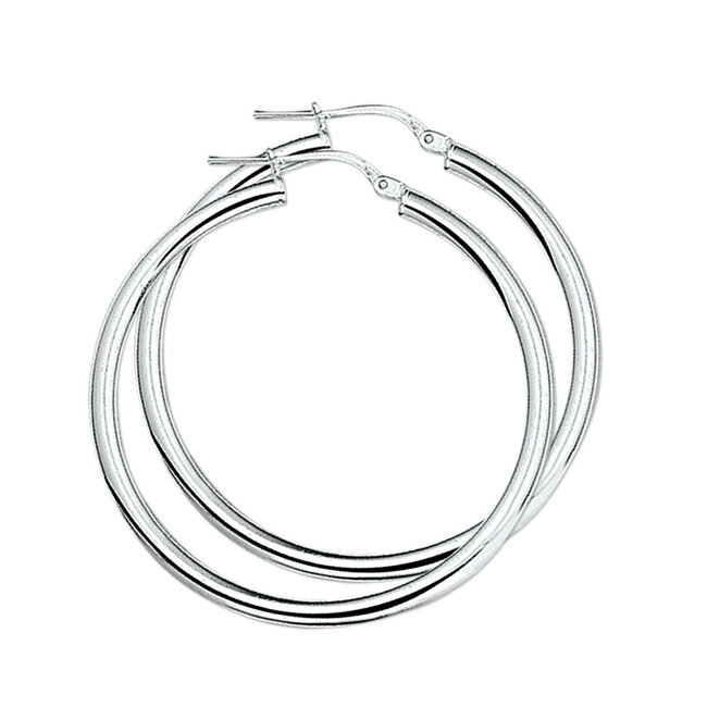 Blinckers Jewellery Huiscollectie BJ Oorbellen 13.22246 Zilver Oorringen Buis 38mm