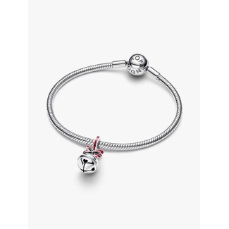 Pandora Pandora Bedel 794246C01 Zilver Kerstbel met Rode Strik