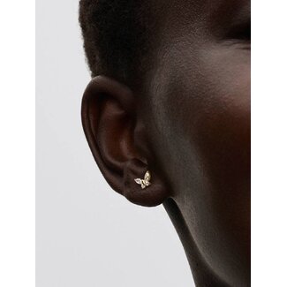 Pandora Pandora Oorbellen 264264C01 Zilver 14k Geelgouden Plating Vlinder met Zirkonia