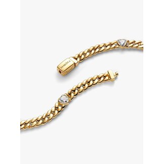 Pandora Pandora Armband 564226C01-18 Zilver met Geelgouden Plating Gourmette met Hart Zirkonia 18cm