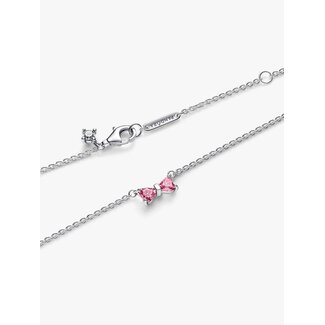 Pandora Pandora Collier 394235C01-45 Zilver Roze Strik Zirkonia 45cm