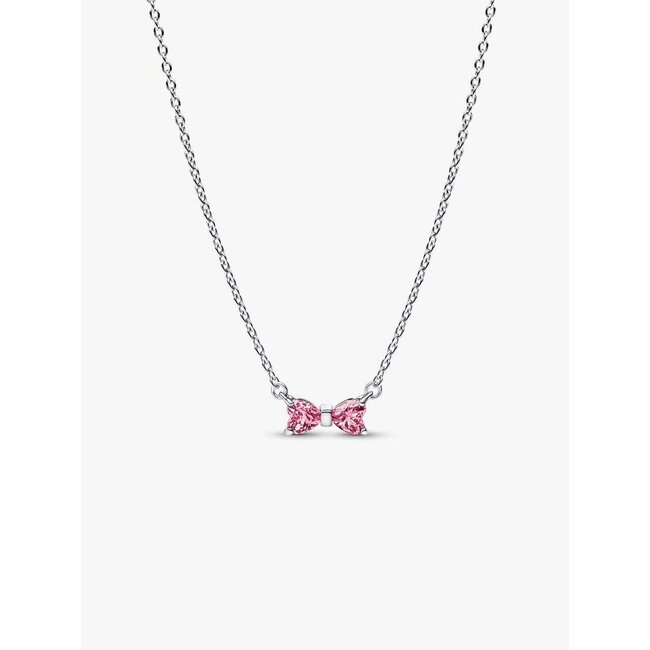 Pandora Pandora Collier 394235C01-45 Zilver Roze Strik Zirkonia 45cm