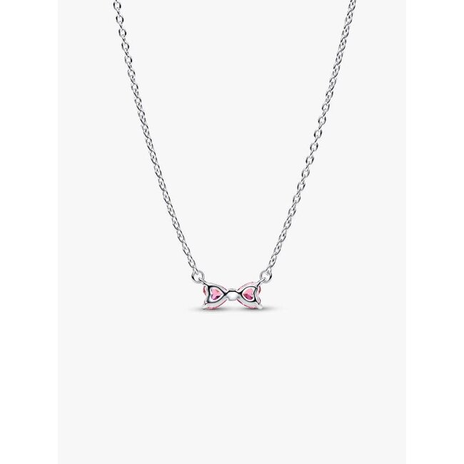 Pandora Pandora Collier 394235C01-45 Zilver Roze Strik Zirkonia 45cm