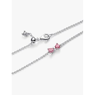 Pandora Pandora Armband 594234C01-18 Zilver met Strik en Roze Zirkonia 18cm