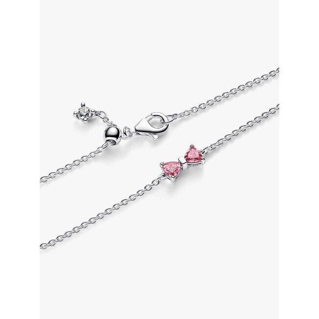 Pandora Pandora Armband 594234C01-18 Zilver met Strik en Roze Zirkonia 18cm